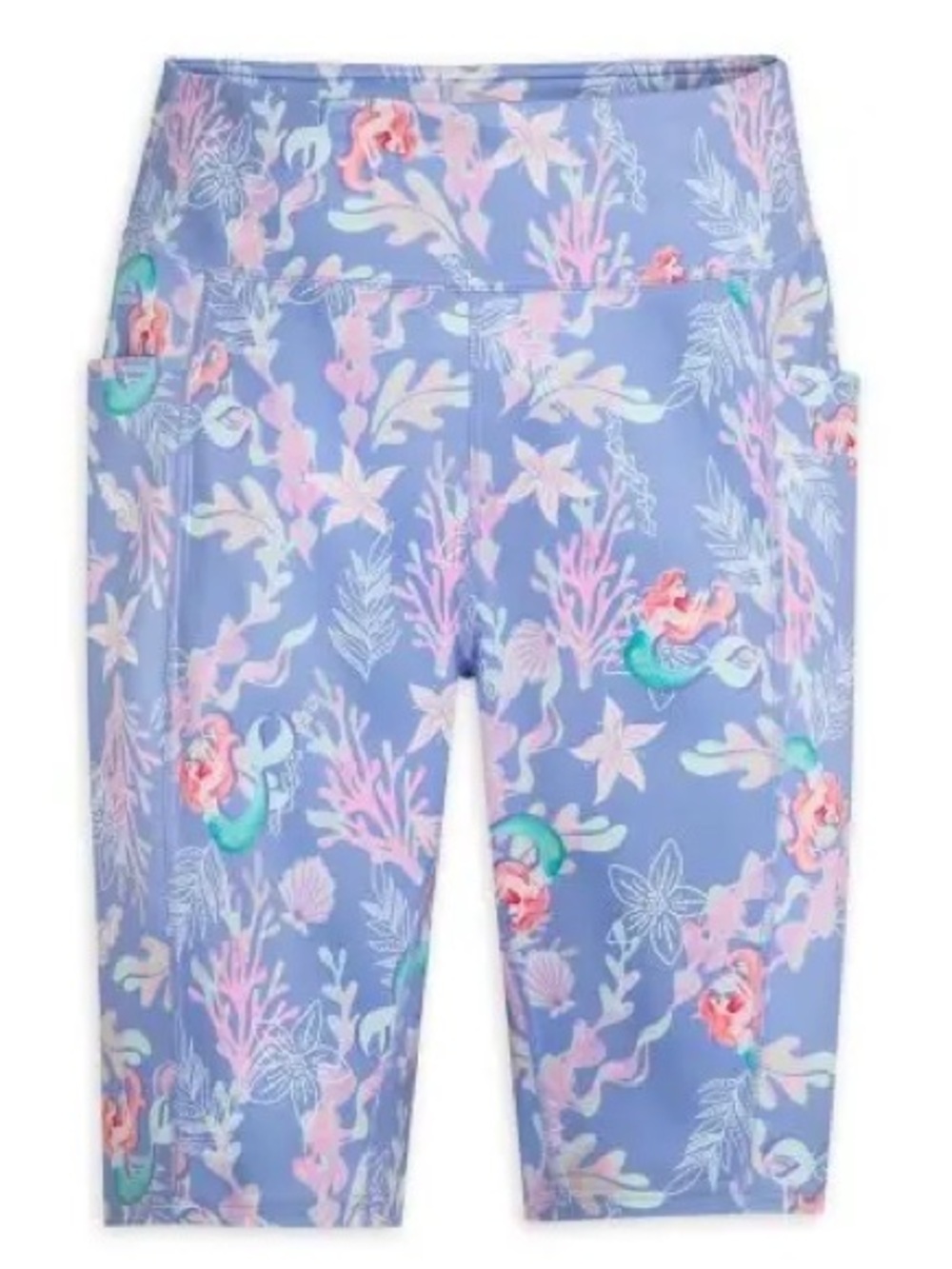 Disney Purple Mermaid Print Bike Shorts with Pastel Accents